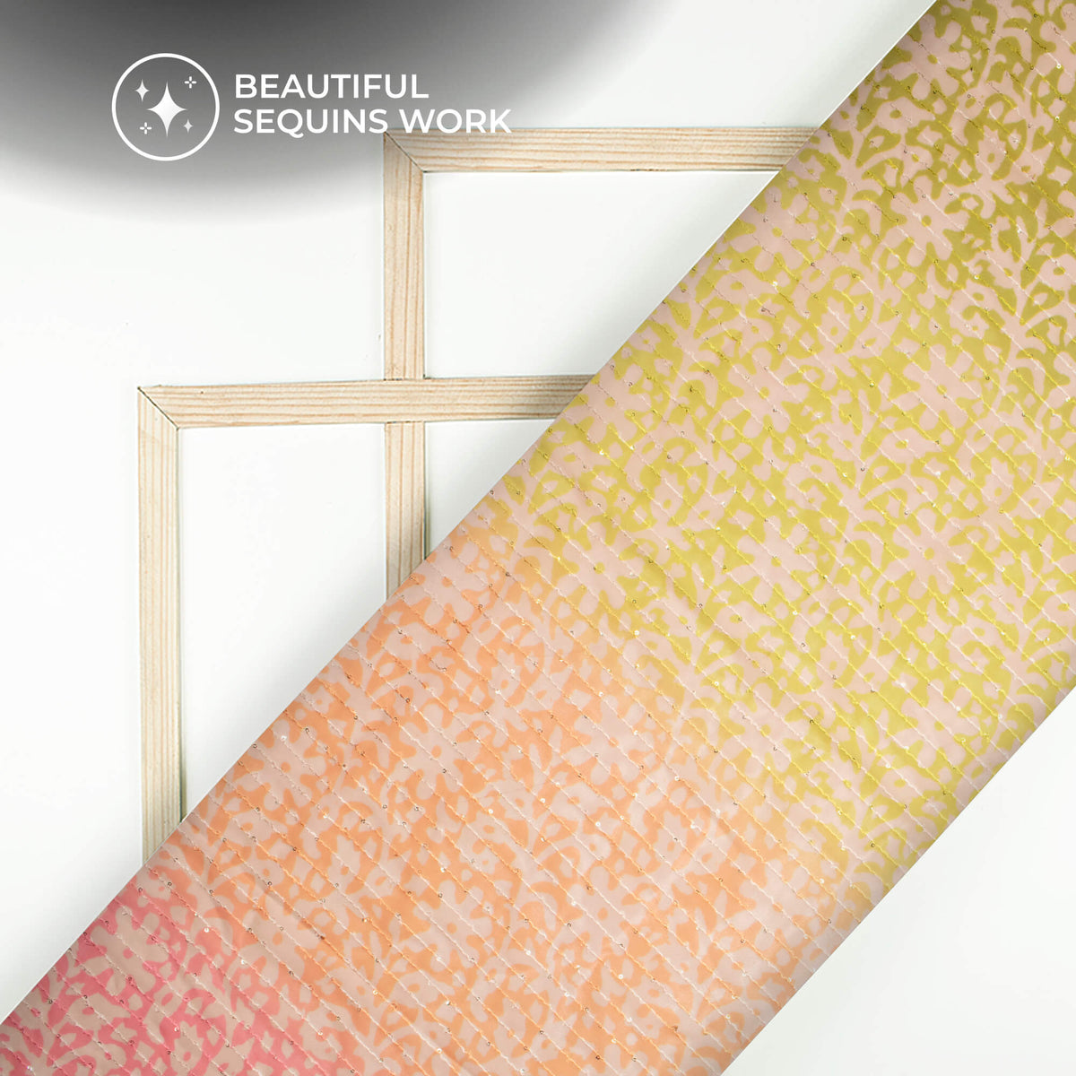 Charming Abstract Ombre Digital Print Premium Sequins Georgette Fabric