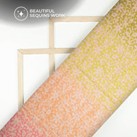 Charming Abstract Ombre Digital Print Premium Sequins Georgette Fabric