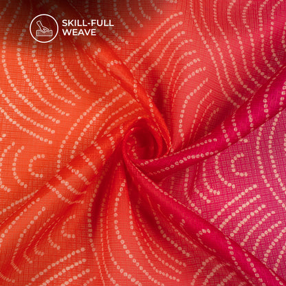 Attractive Bandhanii Ombre Digital Print Kota Doria Fabric