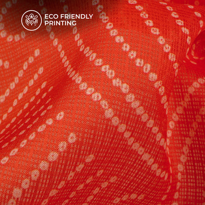 Attractive Bandhanii Ombre Digital Print Kota Doria Fabric