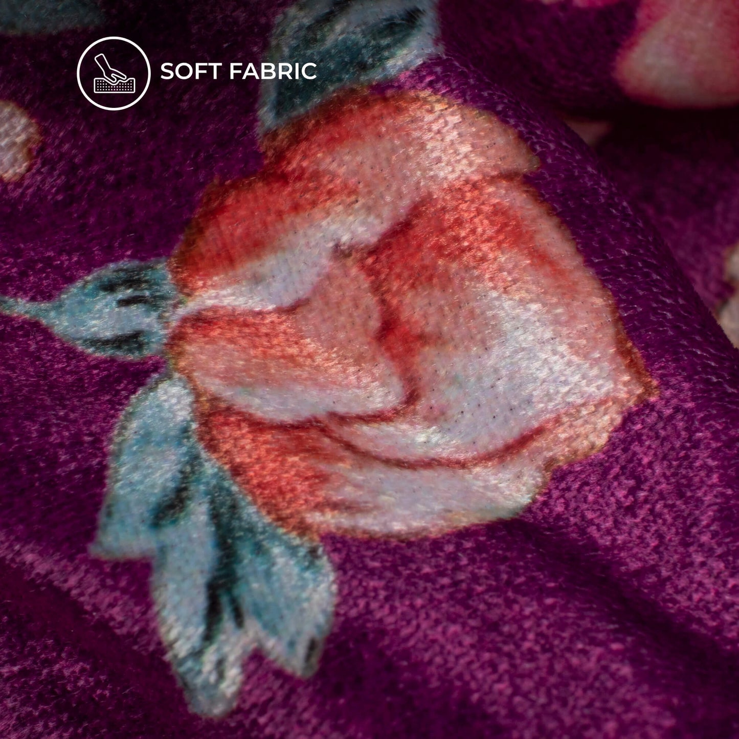 Attractive Floral Digital Print Premium Velvet Fabric