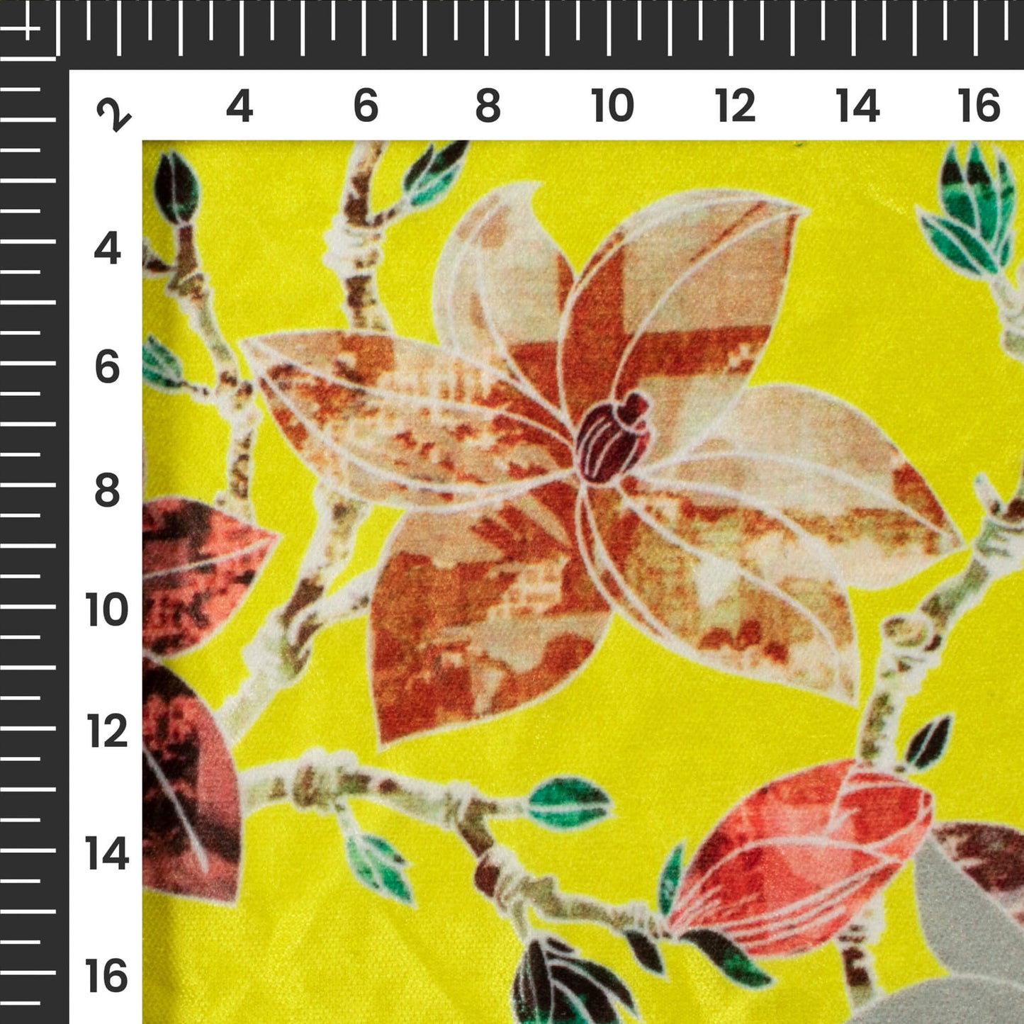 Vibrant Floral Digital Print Premium Velvet Fabric