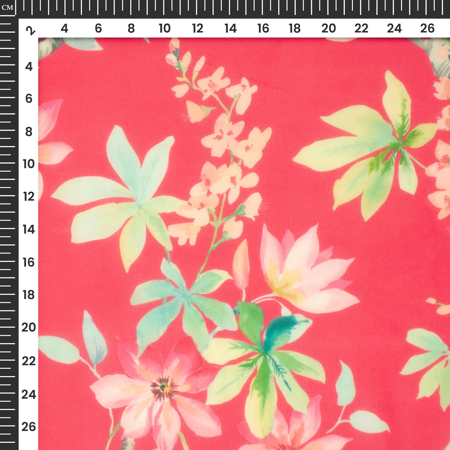 Pink Floral Digital Print Georgette Fabric