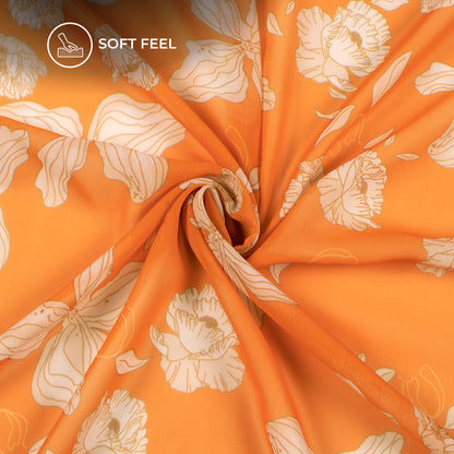 Vintage Floral Digital Print Georgette Fabric