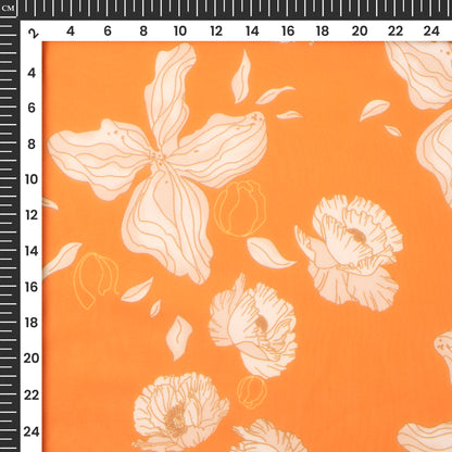 Vintage Floral Digital Print Georgette Fabric
