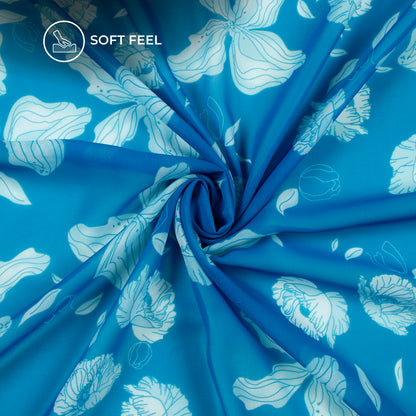 Vintage Floral Digital Print Georgette Fabric