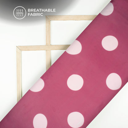 Stylish Polka Digital Print Georgette Fabric