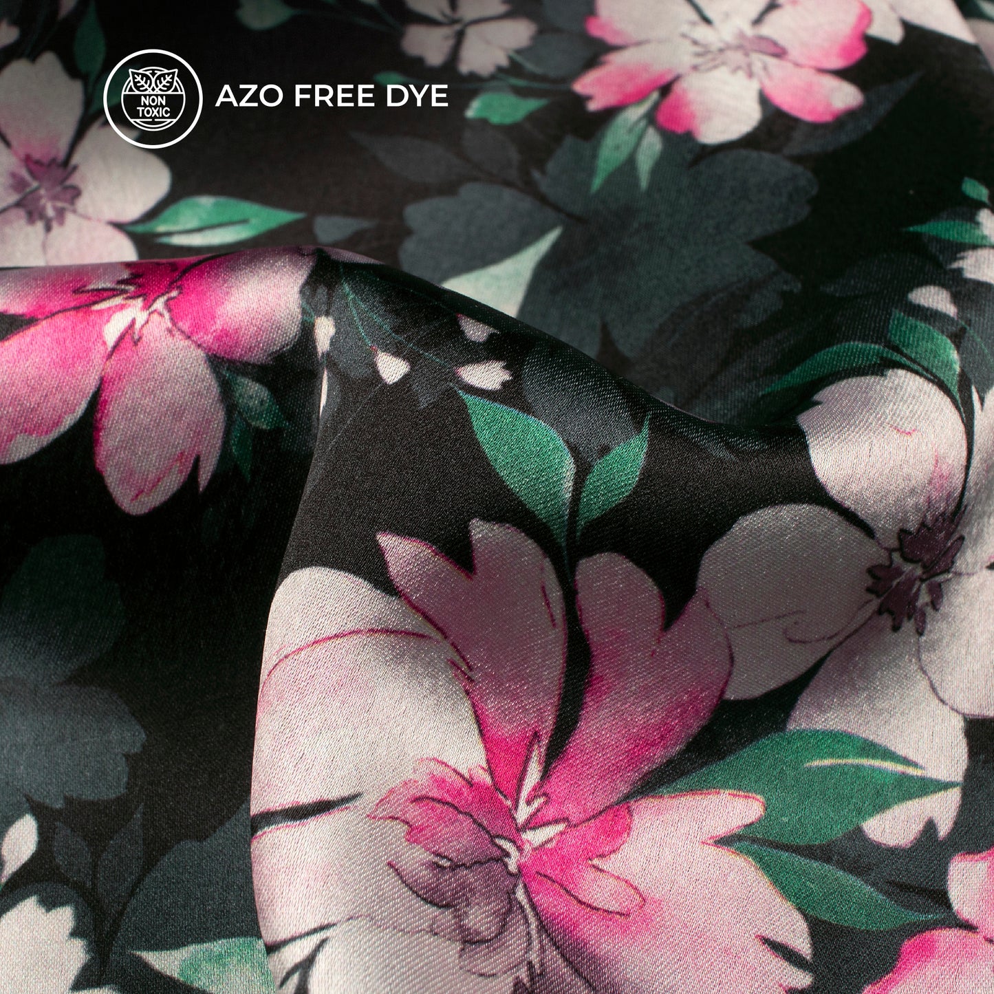 Exotic Floral Digital Print Japan Satin Fabric