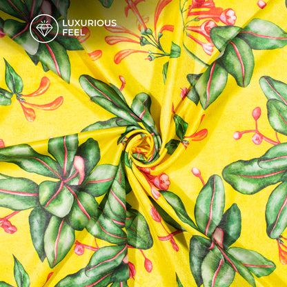 Recreate Luxury With Floral Digital Print Lush Satin Fabric