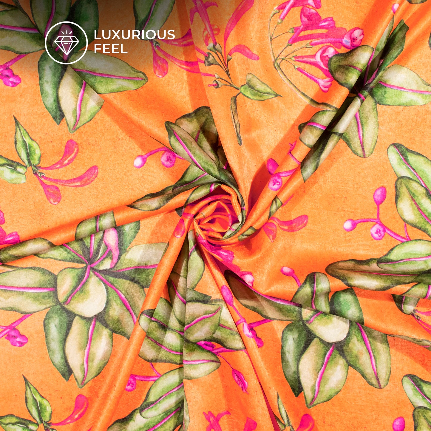 Recreate Luxury With Floral Digital Print Lush Satin Fabric