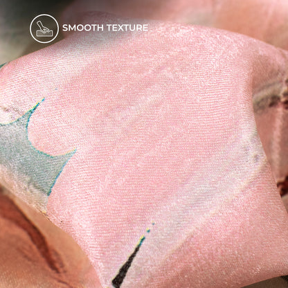 Floral Digital Print On Luxurious Lush Satin Fabric