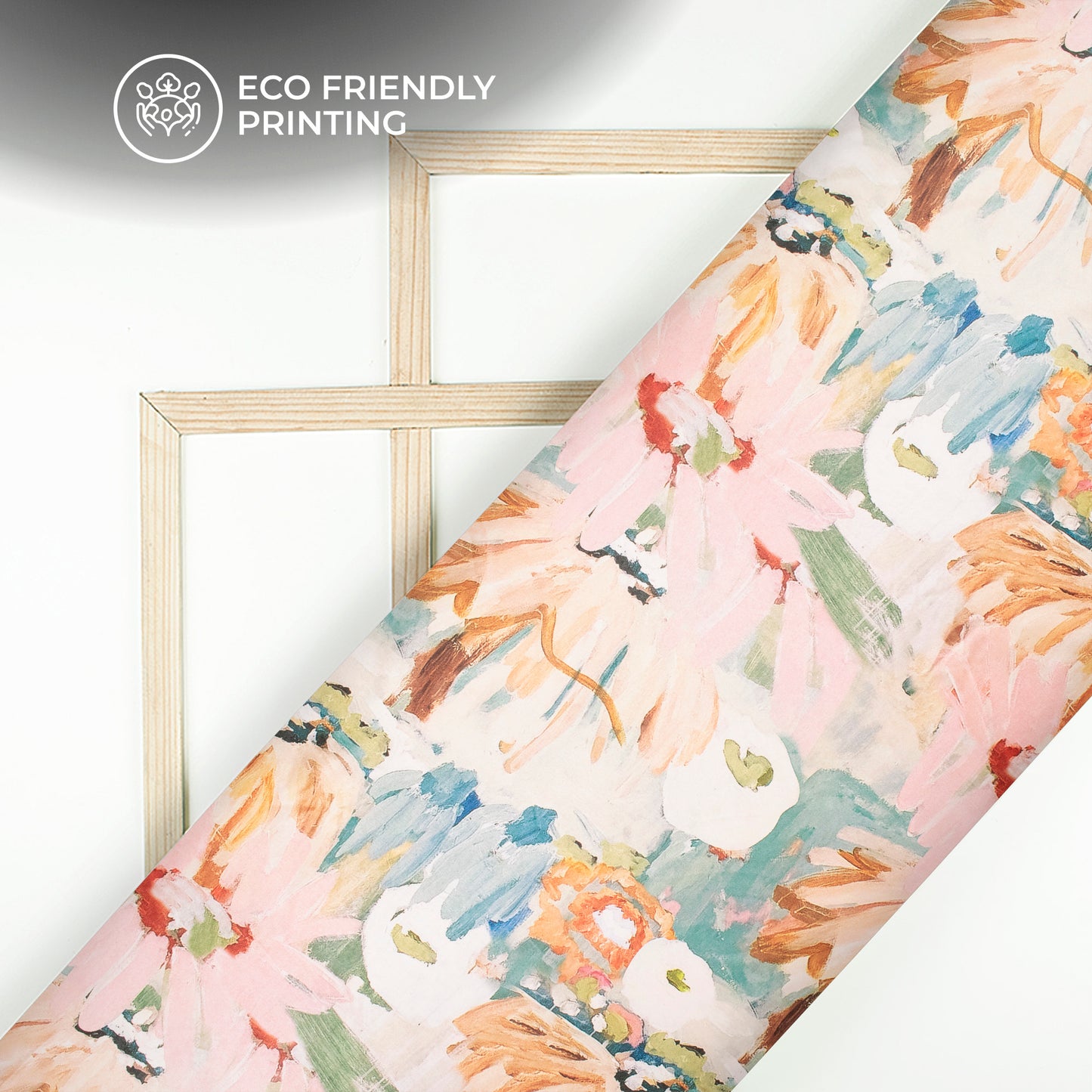 Floral Digital Print On Luxurious Lush Satin Fabric