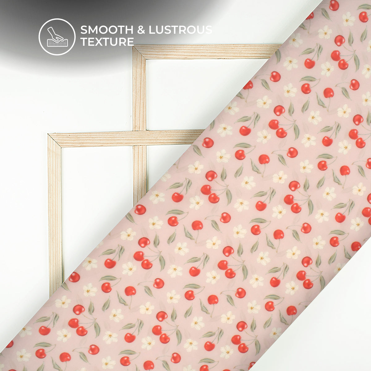 Pastle Salmon Floral Digital Print Organza Satin Fabric