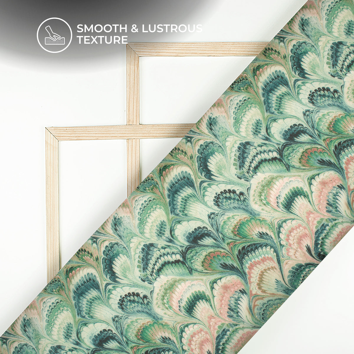 Forest Green Floral Digital Print Organza Satin Fabric