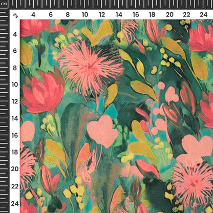 Floral Digital Print Elegant Blend Pashmina Fabric