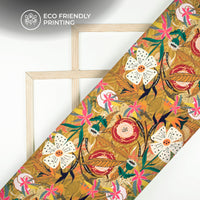 Vintage Abstract Floral Digital Print Muslin Fabric