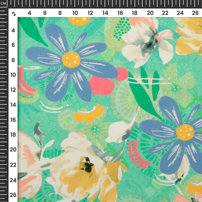 Trendy Abstract Floral Digital Print Muslin Fabric