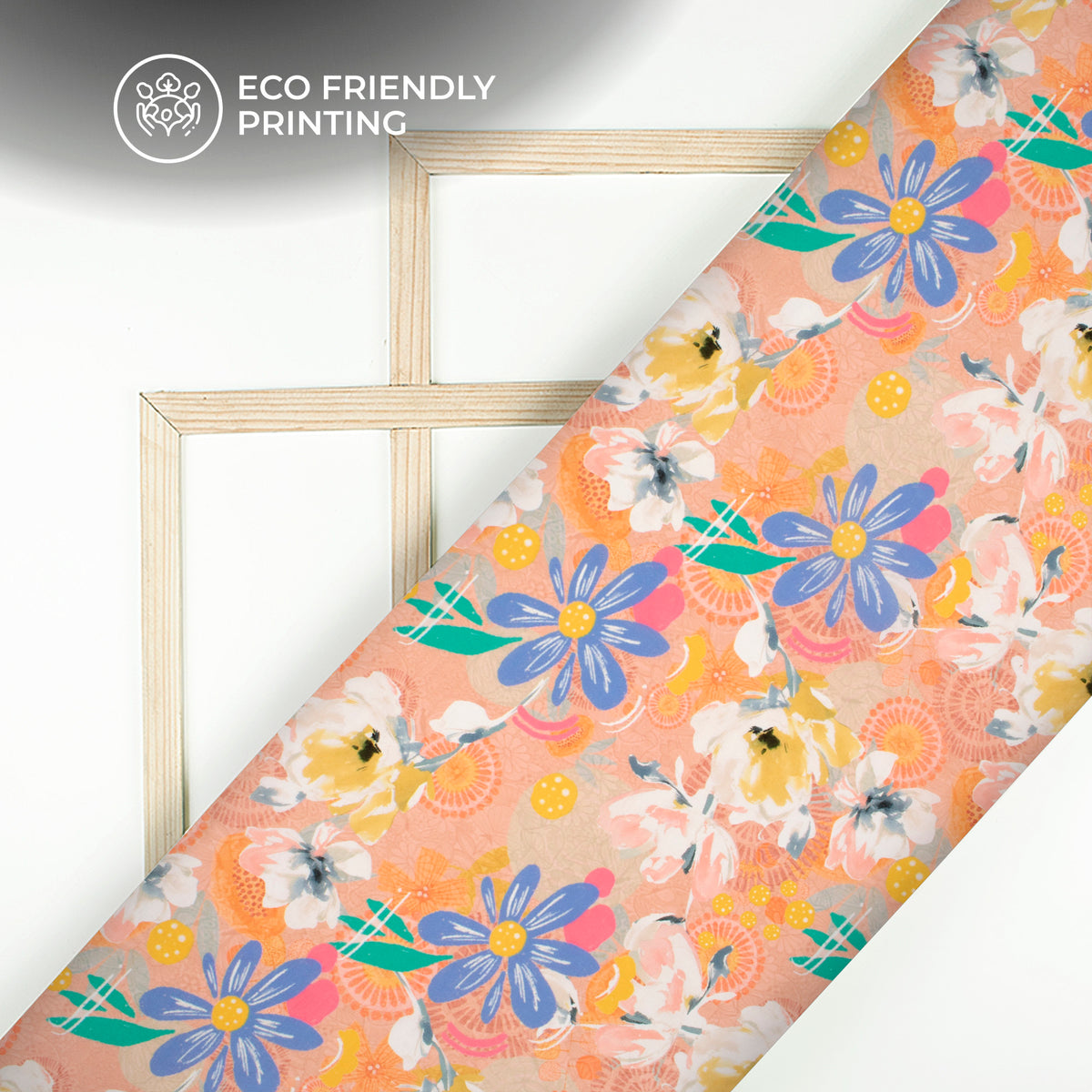 Trendy Abstract Floral Digital Print Muslin Fabric