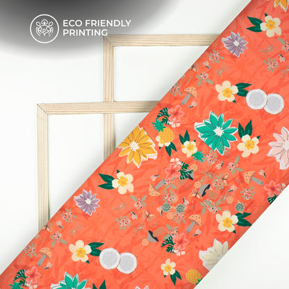 Bestselling Abstract Floral Digital Print Muslin Fabric