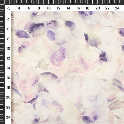 Intimate White Abstract Digital Print Charmeuse Satin Fabric (Width 58 Inches)