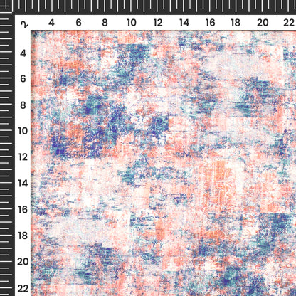 Watermelon Pink Abstract Tye And Dye Digital Print Chiffon Satin Fabric