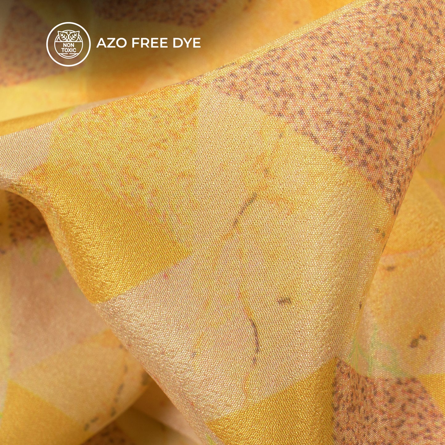 Yellow Geometric Digital Print Versatile Versatile Crepe Silk Fabric