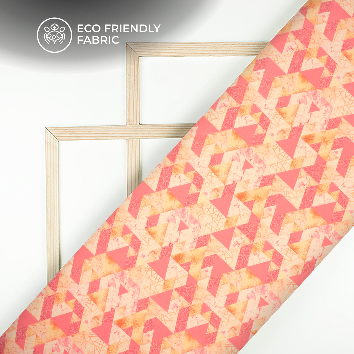 Trendy Geometric Digital Print Versatile Crepe Silk Fabric