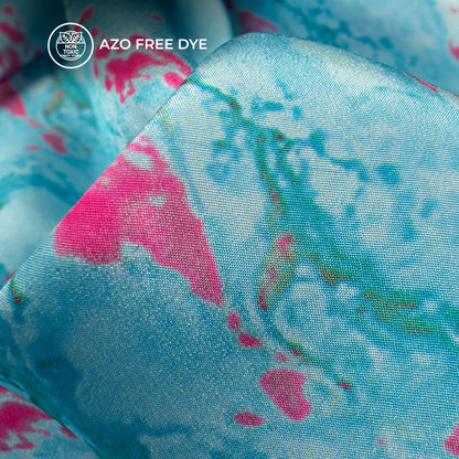 Lovely Blue Marble Digital Print Versatile Crepe Silk Fabric