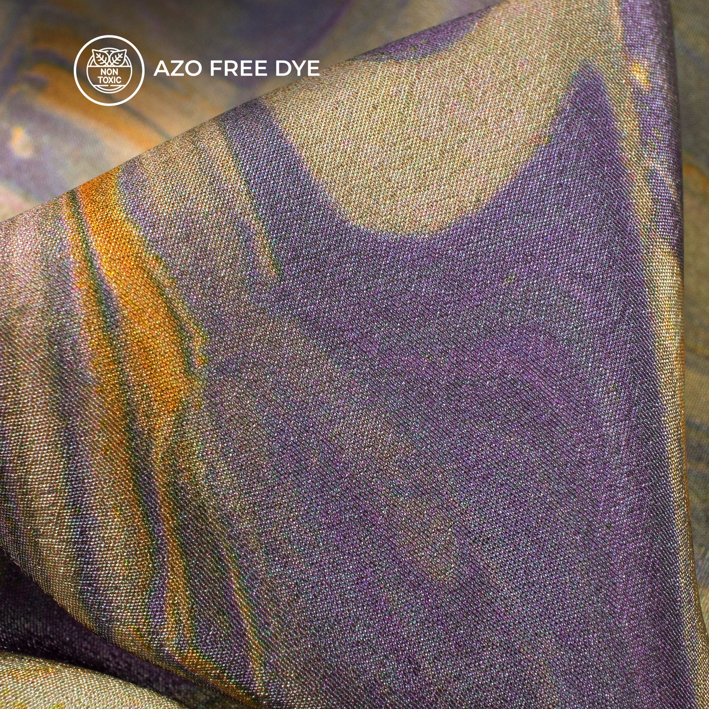 Glossy Purple Marble Digital Print Versatile Crepe Silk Fabric