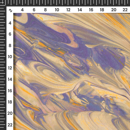 Glossy Purple Marble Digital Print Versatile Crepe Silk Fabric