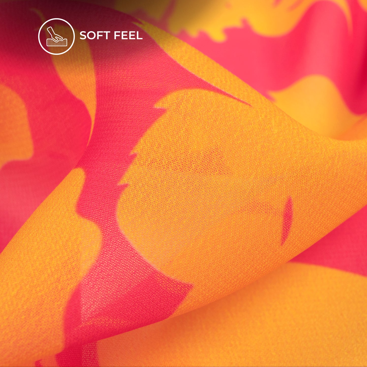 Vibrant Floral Digital Print Lightweight Georgette Fabric