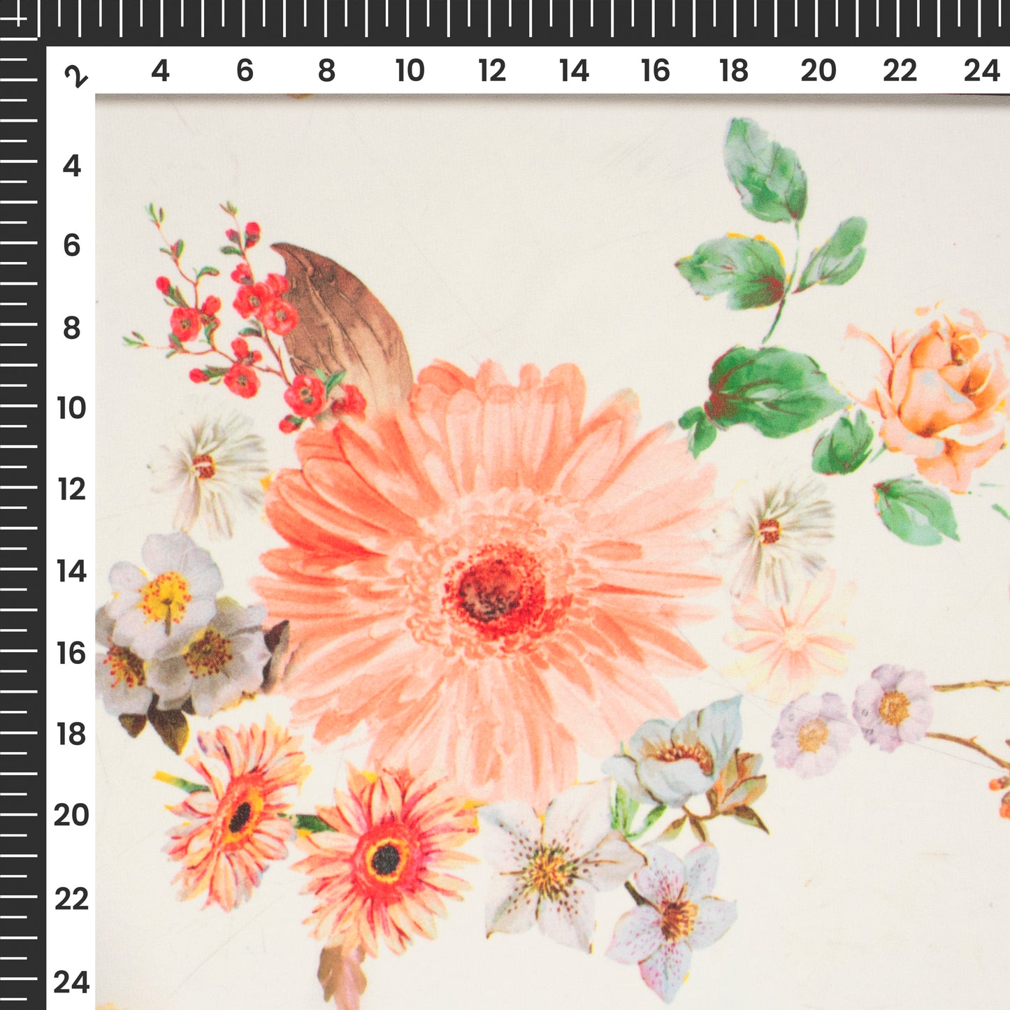 Delicate Floral Digital Print Lightweight Georgette Fabric