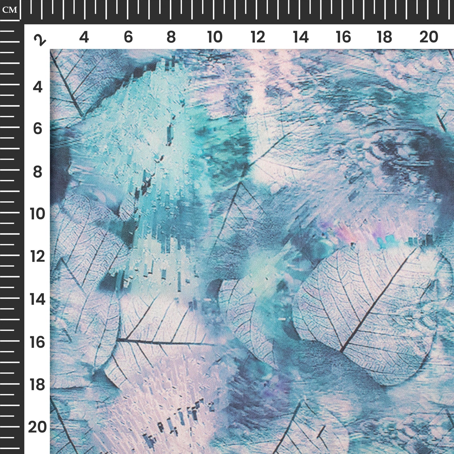 Pine Green Leaf Digital Print Georgette Satin Fabric