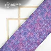 Violet Abstract Tye And Dye Digital Print Georgette Satin Fabric
