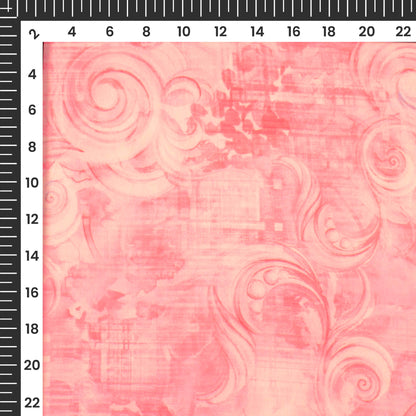 Pink Floral Digital Print Imported Satin Fabric