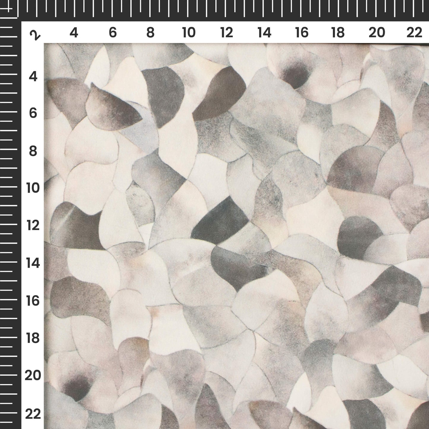 Vintage Gray Geometric Digital Print Imported Satin Fabric