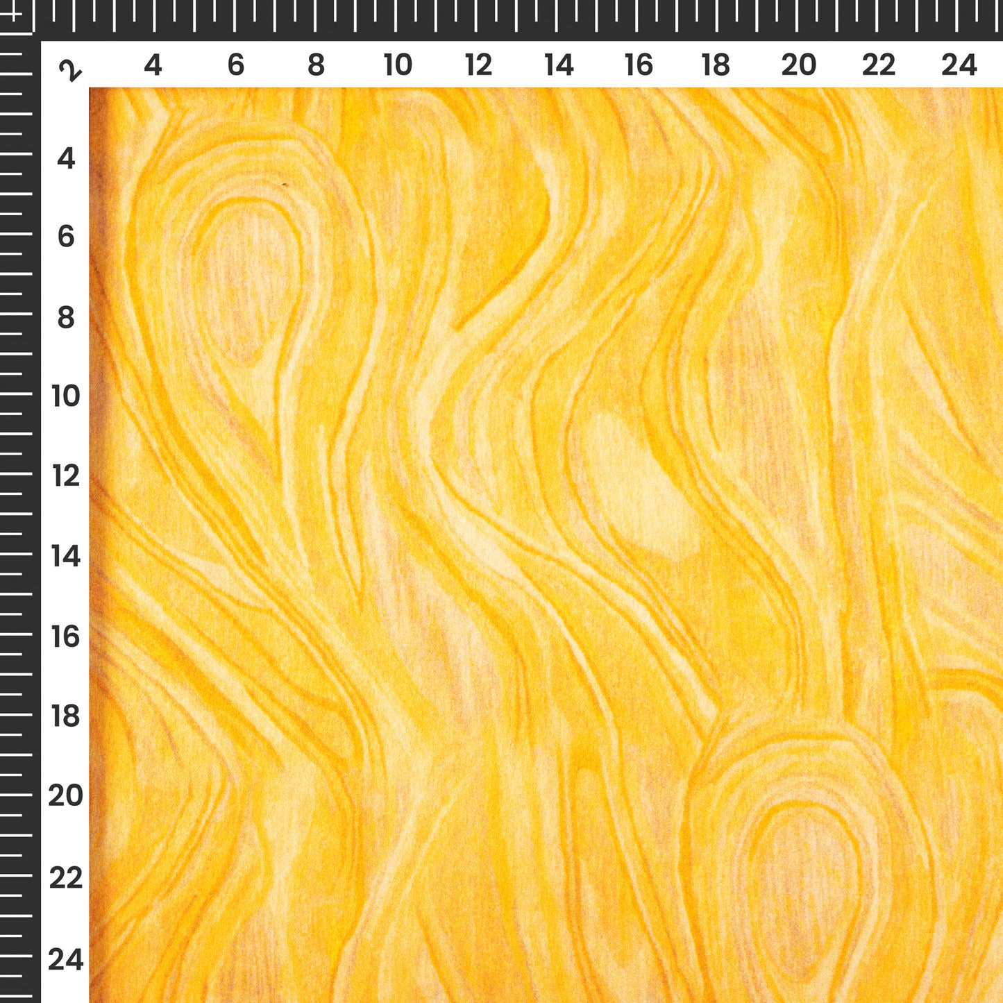 Gold Yellow Abstract Digital Print Japan Satin Fabric