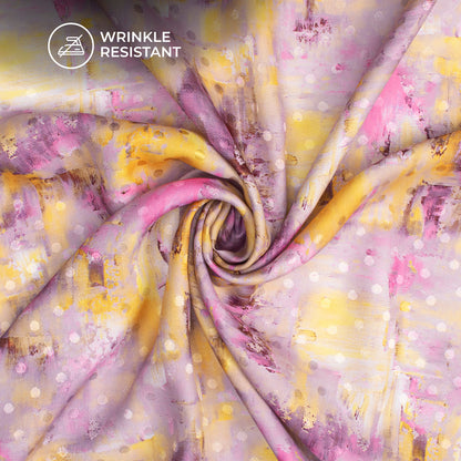 Light Purple Tye And Dye Digital Print Jacquard Booti Japan Satin Fabric (Width 56 Inches)