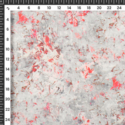 Gray Floral Digital Print Modal Satin Fabric