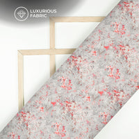 Gray Floral Digital Print Modal Satin Fabric