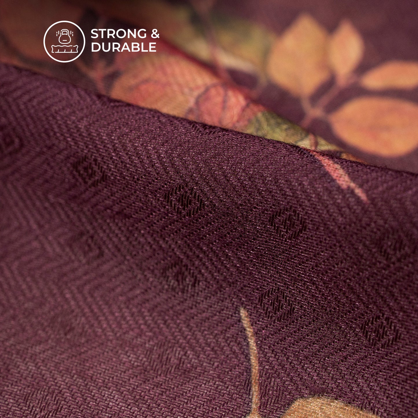 Magenta Purple Floral Digital Print Blend Pashmina Fabric