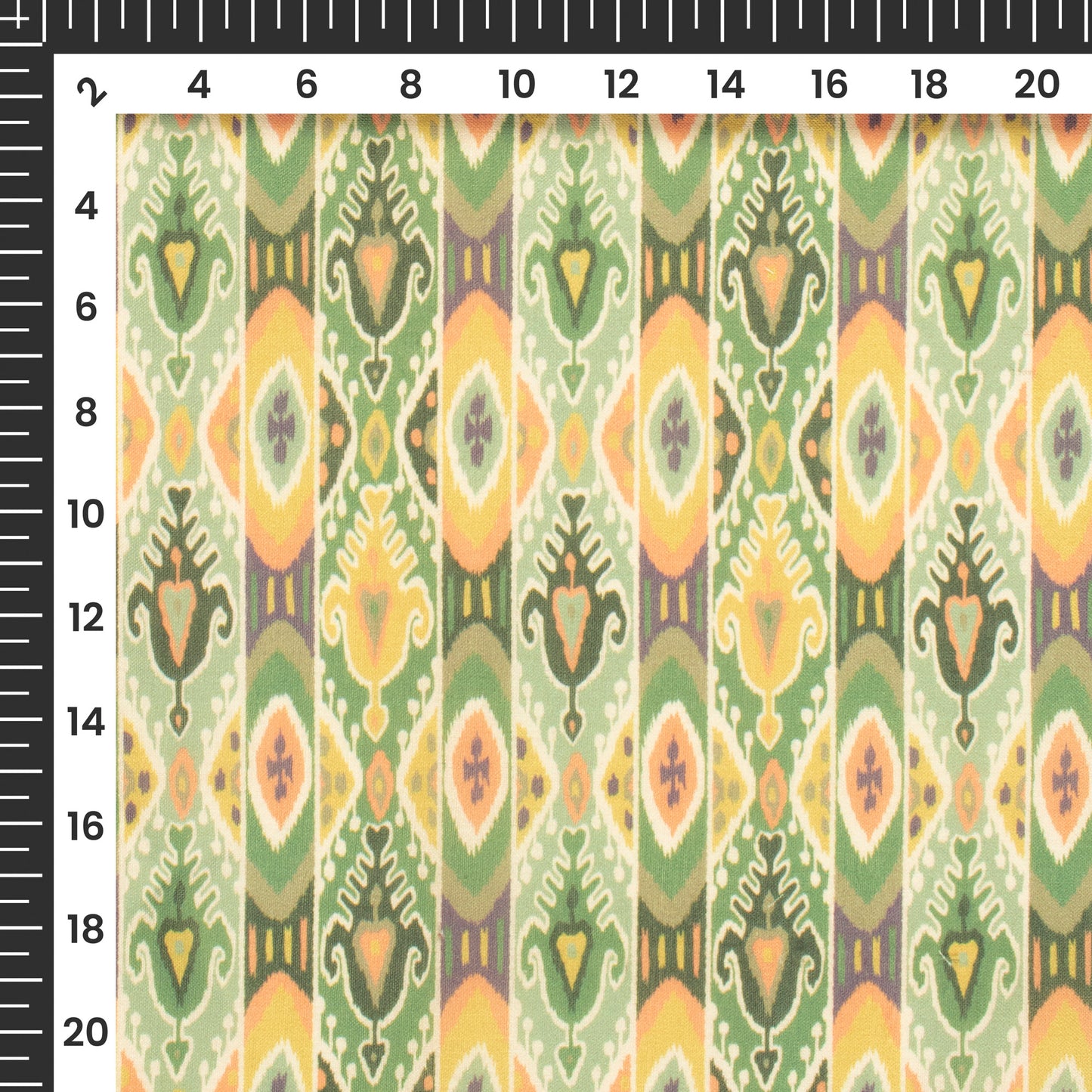 Green Stripe Digital Print Poly Cambric Fabric