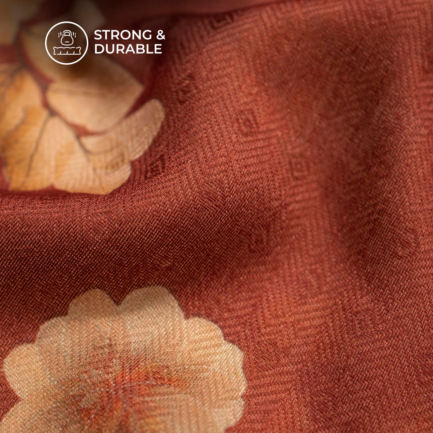 Auburn Floral Digital Print Blend Pashmina Fabric
