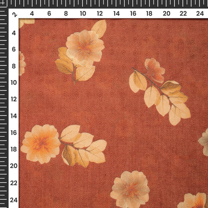 Auburn Floral Digital Print Blend Pashmina Fabric