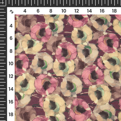 Hot Pink Floral Digital Print Blend Pashmina Fabric