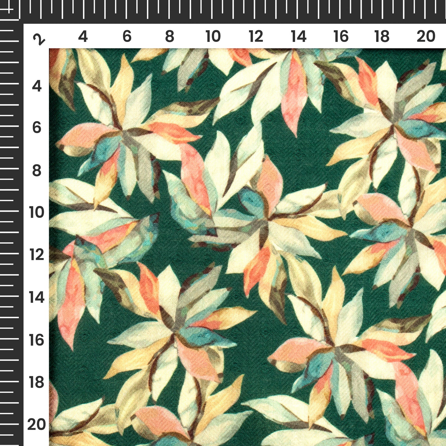 Castleton Green Floral Digital Print Blend Pashmina Fabric