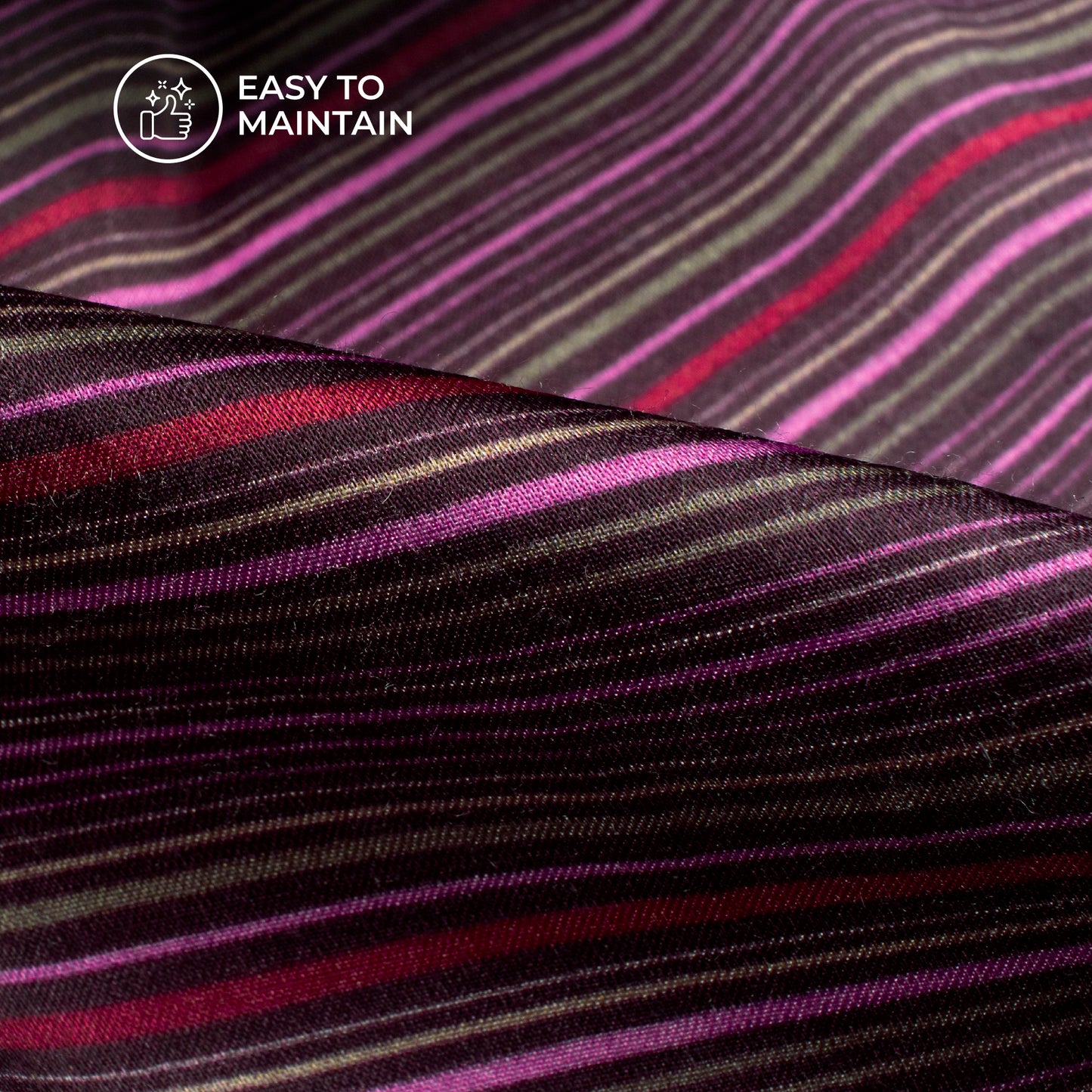 Multi-Color Stripe Digital Print Viscose Gaji Silk Fabric