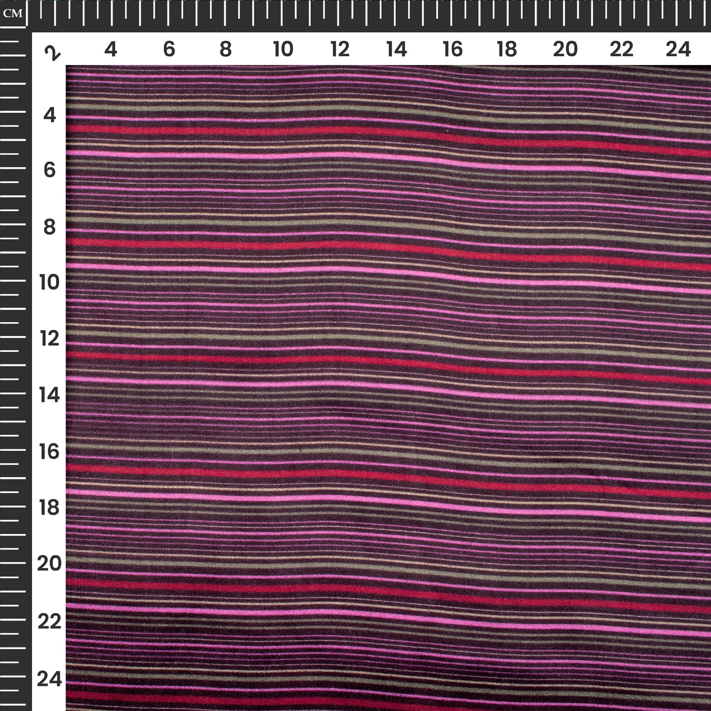 Multi-Color Stripe Digital Print Viscose Gaji Silk Fabric
