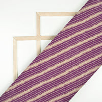 Purple Stripe Digital Print Viscose Georgette Fabric