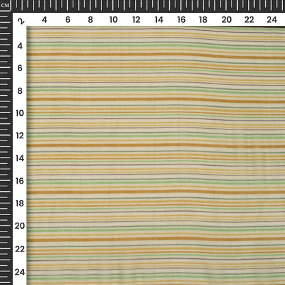 Multi-Color Stripe Digital Print Viscose Georgette Fabric